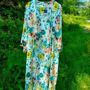 Lucky Brand Botanical Duster Kimono-One Size-NWT